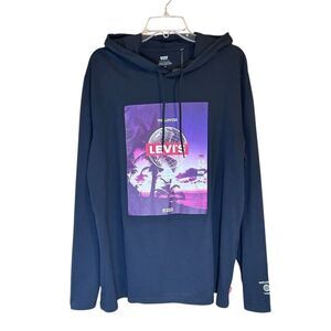 Levi’s Worldwide Hoodie Lightweight Pullover Black Men’s Size L NWT